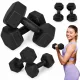 MOVEPRO hatszögletű kézisúlyzó szett 2x5 kg fekete fitnesshez