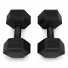 MOVEPRO hatszögletű kézisúlyzó szett 2x5 kg fekete fitnesshez