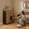 ModernHome loft komód 8 textil fiókkal, MDF, 80 cm