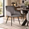 ModernHome 2 db kárpitozott bársony étkezőszék, sötétszürke