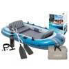 INTEX Excursion 4 felfújható csónak 4 személyes, pumpával, 2 evezővel és táskával