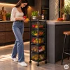 ModernHome konyhai forgó polcos rendszerező állvány, 5 szintes, fém