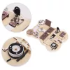 ECOTOYS fa szenzoros foglalkoztató tábla gyerekeknek, macis, 12 darabos