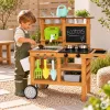 ECOTOYS kültéri gyerek sárkonyha kiegészítőkkel és krétatáblával