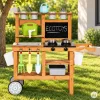 ECOTOYS kültéri gyerek sárkonyha kiegészítőkkel és krétatáblával