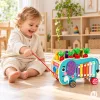 ECOTOYS fa oktatókocka elefánttal 8w1, húzható, formabedobó, xilofon, kukacfogó