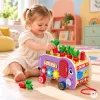 ECOTOYS fa oktatókocka elefánttal 8w1, húzható, formabedobó, xilofon, kukacfogó