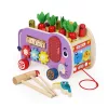 ECOTOYS fa oktatókocka elefánttal 8w1, húzható, formabedobó, xilofon, kukacfogó