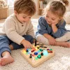 ECOTOYS fa interaktív készségfejlesztő tábla LED fénykapcsolókkal