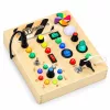 ECOTOYS fa interaktív készségfejlesztő tábla LED fénykapcsolókkal