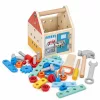ECOTOYS fa szerszámos házikó barkácskészlet gyerekeknek, 32 elemes