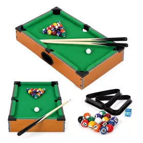   ECOTOYS mini biliárdasztal gyerekeknek, 50x30 cm, kiegészítőkkel