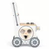 ECOTOYS fa barkácsasztal tolókocsival gyerekeknek, 34 részes szerszámkészlettel