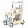 ECOTOYS fa barkácsasztal tolókocsival gyerekeknek, 34 részes szerszámkészlettel