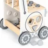 ECOTOYS fa barkácsasztal tolókocsival gyerekeknek, 34 részes szerszámkészlettel