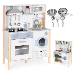   ECOTOYS gyerek játékkonyha hangokkal, LED-del, sütővel, mosógéppel és kiegészítőkkel