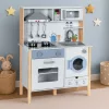 ECOTOYS gyerek játékkonyha hangokkal, LED-del, sütővel, mosógéppel és kiegészítőkkel