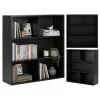 ModernHome modern álló polc nappaliba és hálószobába, 3 szintes, fekete