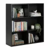 ModernHome modern álló polc nappaliba és hálószobába, 3 szintes, fekete