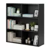 ModernHome modern álló polc nappaliba és hálószobába, 3 szintes, fekete