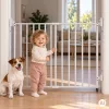 ECOTOYS fehér acél biztonsági rács lépcsőhöz és ajtónyíláshoz 65-106 cm, kerekekkel