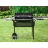 Kerti grill, fém polcokkal, állítható rács, görgők