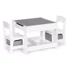 ECOTOYS fa gyerek bútor szett asztallal, krétatáblával és 2 székkel