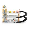 ECOTOYS nagy fa parkológarázs lifttel, autókkal, helikopterrel és autómosóval