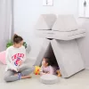 ECOTOYS nagy, összecsukható moduláris gyerekkanapé, 8 puha párnával, szürke