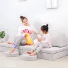 ECOTOYS nagy 2 személyes moduláris, összecsukható gyerek kanapé 10 puha párnával, szürke