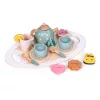 ECOTOYS tea- és kávékészlet sütikkel, csészékkel, teáskannával és tálcával