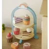 ECOTOYS tea- és kávékészlet sütikkel, csészékkel, teáskannával és tálcával