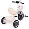 ECOTOYS tricikli csúszásmentes markolattal, csengővel, kosárral, bézs