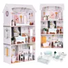 ECOTOYS Alice babaház 3 szinttel, 4 szobával, 9 bútoros készlet