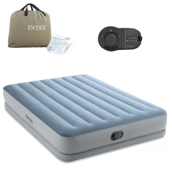 INTEX dupla felfújható matrac beépített elektromos pumpával 203x152x36 cm