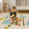 ECOTOYS kétoldalas, összecsukható oktató játszószőnyeg gyerekeknek 200x150 cm, magasságmérővel