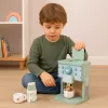 ECOTOYS fa játék kávéfőző barista szett gyerekeknek, 8 részes