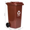 MULTISTORE BIO hulladéktároló kuka 120L barna, gumikerékkel