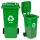 MULTISTORE 120L zöld szemetes konténer üveghez, gumikkal