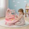 ECOTOYS fa gyermek fésülködőasztal tükörrel, fiókkal és 7 kiegészítővel
