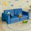 ECOTOYS összecsukható moduláris gyerekkanapé, 2 személyes, 10 puha párnával, kék
