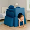 ECOTOYS összecsukható moduláris gyerekkanapé, 2 személyes, 10 puha párnával, kék