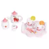 ECOTOYS fa teáskészlet teáskannával és csészékkel, 14 részes