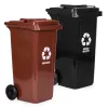 MULTISTORE 2x120L szemetes kuka szett, fekete-barna, vegyes hulladék/BIO, gumikkal