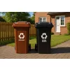MULTISTORE 2x120L szemetes kuka szett, fekete-barna, vegyes hulladék/BIO, gumikkal