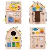 ECOTOYS fa készségfejlesztő busy house gyerekeknek, oktatópanel, XXL, 30 részes