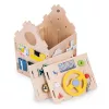 ECOTOYS fa készségfejlesztő busy house gyerekeknek, oktatópanel, XXL, 30 részes