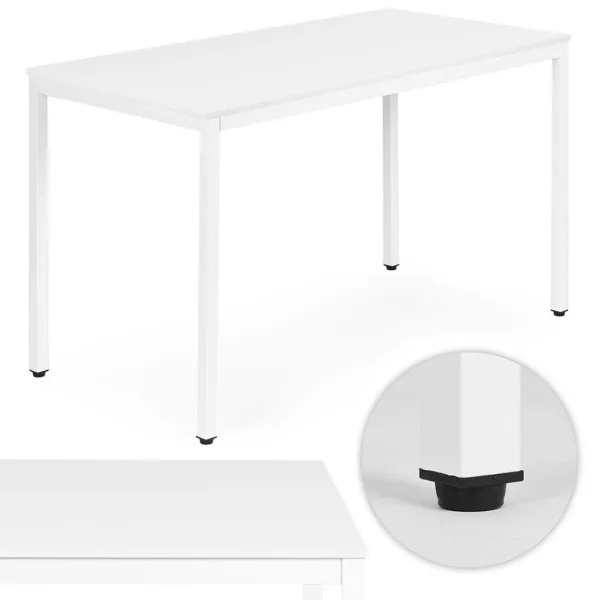 ModernHome konyhai étkezőasztal vagy számítógépasztal 4-5 személyes 120x60 cm fehér