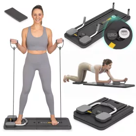   ModernHome összecsukható multifunkciós Pilates Reformer Board LCD kijelzővel és expanderekkel