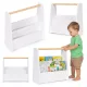ECOTOYS Montessori gyerek könyvespolc, 3 szintes, fehér